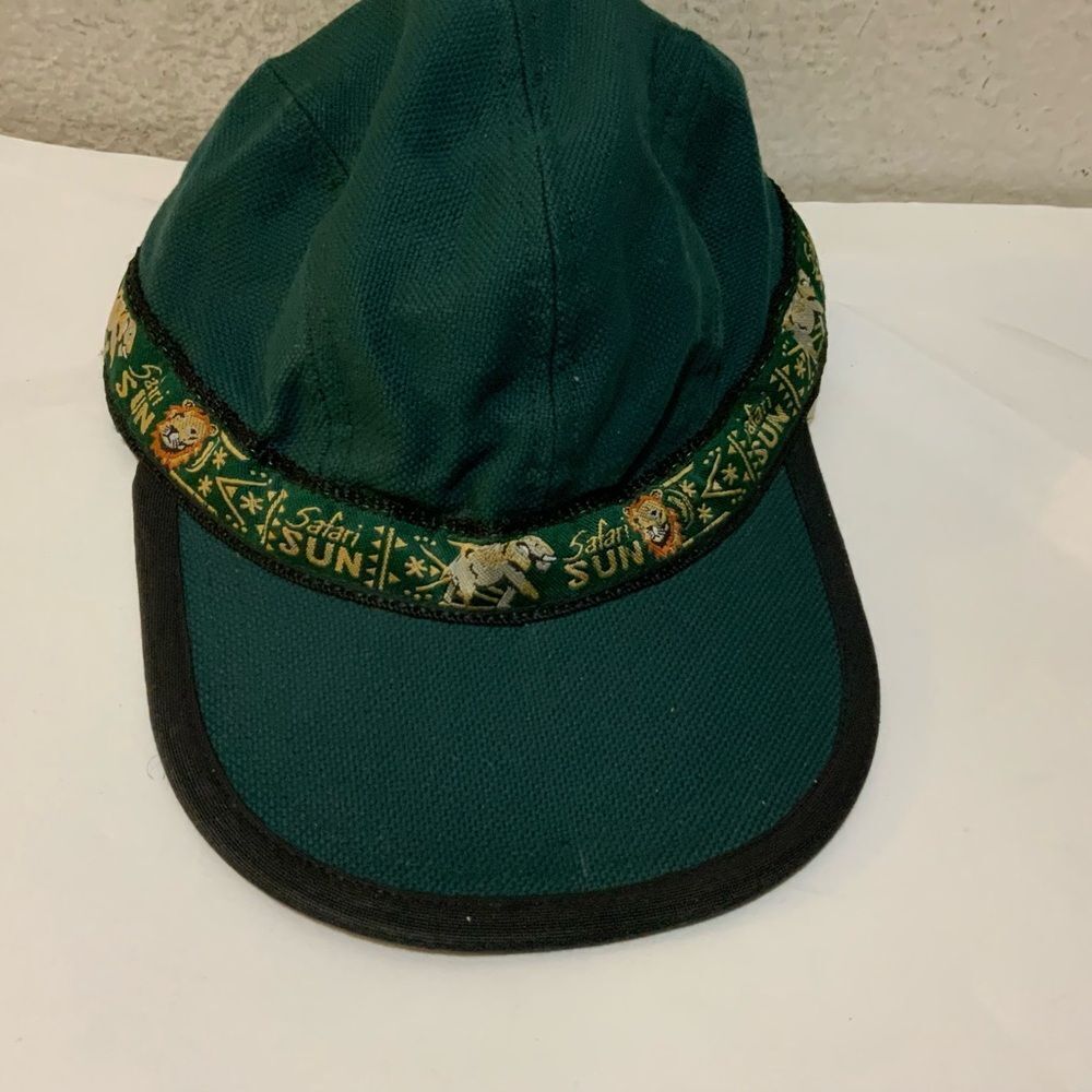 Safari sun  Hat Mens Medium green  Organic Strapcap Canvas Hiking Outdoors